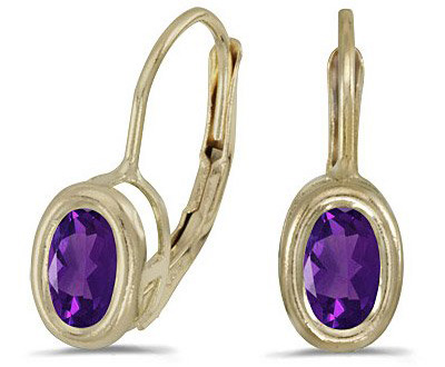 14k Gold Amethyst Earrings
