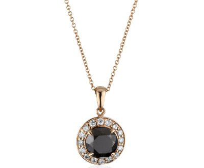 14k Gold Black Diamond Necklace
