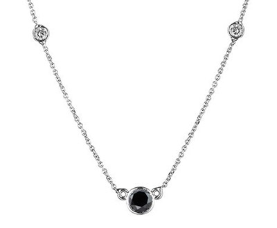 White And Black Diamond Necklace