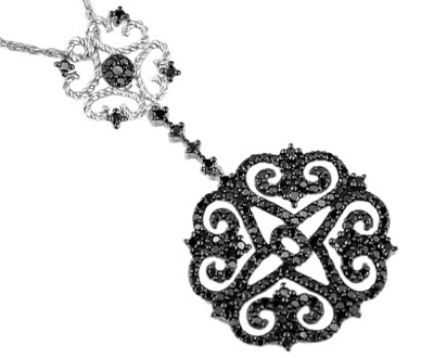 White Gold Black Diamond Pendant