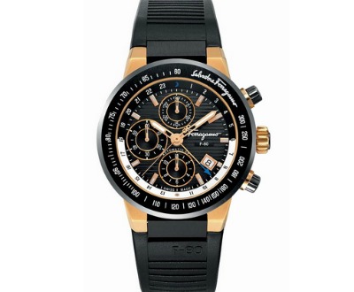 Chronograph Tachymeter Rubber Gold Watch