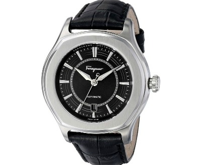 Lungarno Stainless Steel and Leather Watch