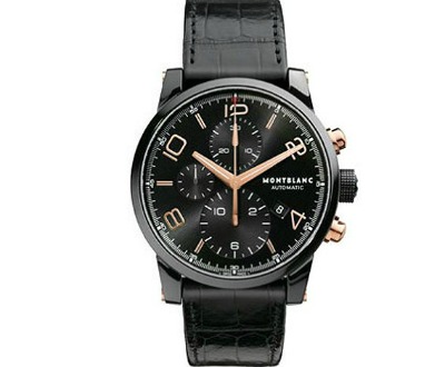 Montblanc Black Steel Chronograph Watch