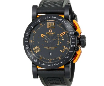 Racer Analog Display Swiss Black Watch