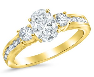 3 Stone Channel Set Diamond Engagement Ring
