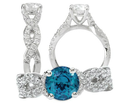 Alexandrite Braided Diamond Ring