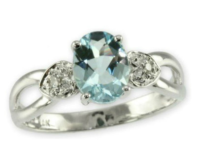 Art Nouveau Aquamarine Engagement Ring