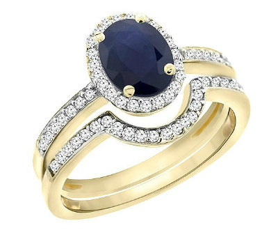 Australian Sapphire 2-Piece Oval Ring