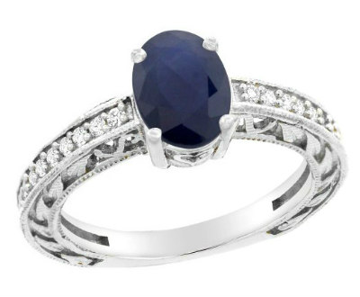 Australian Sapphire Diamond Accents Ring