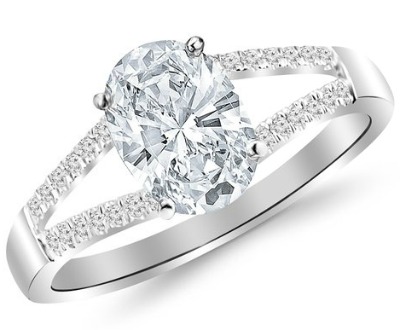 Curving Split Shank Diamond Engagement Ring