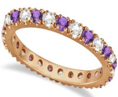 Diamond and Amethyst Eternity Ring Guard Band