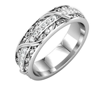 Diamond Sculptural-Inspired Eternity Ring