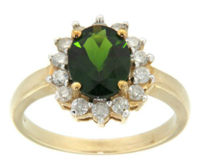 Diopside and Diamond Ring