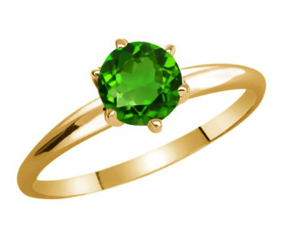 Diopside Round Green Ring