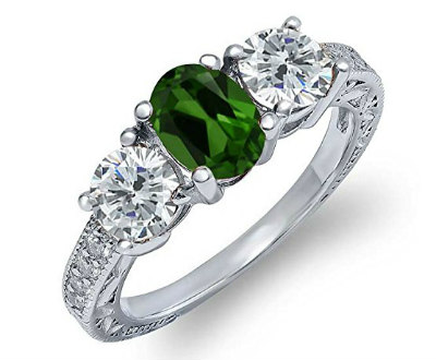 Diopside Sterling Silver Ring