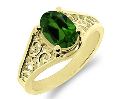 Diopside Yellow Gold Ring