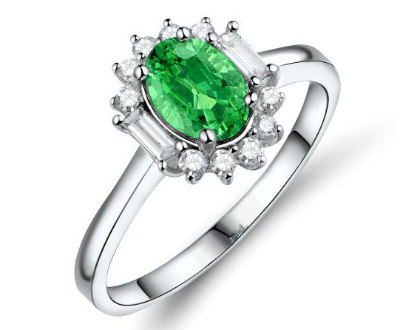 Emerald 14K White Gold Ring