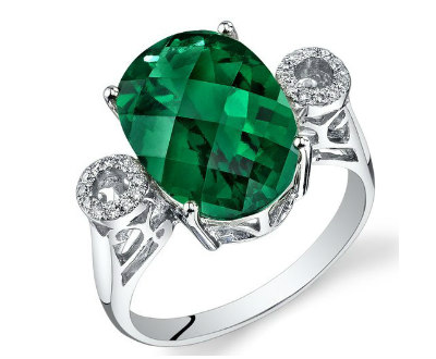 Emerald Gold Oval Ring