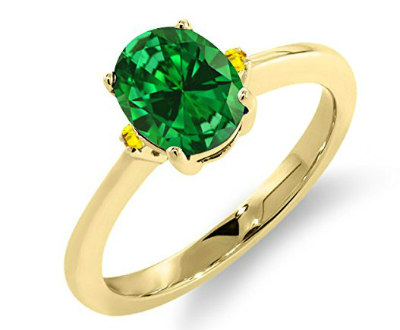 Emerald Oval Green Ring