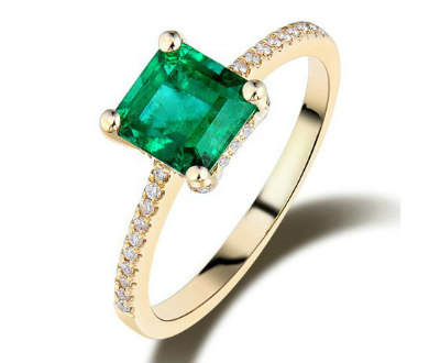Emerald Princess Cut Ring