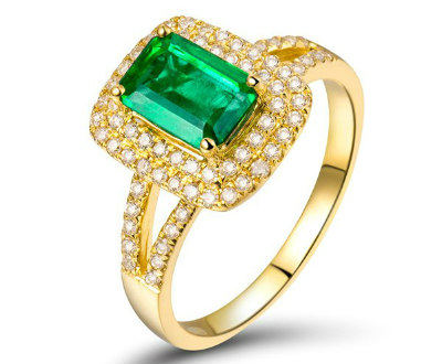 Emerald Wedding Band Ring