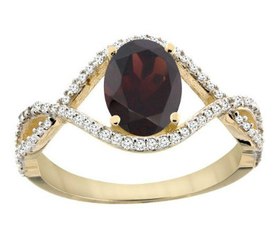 Garnet Infinity Diamond Ring