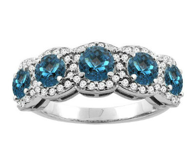 London Blue Topaz 5-Stone Ring