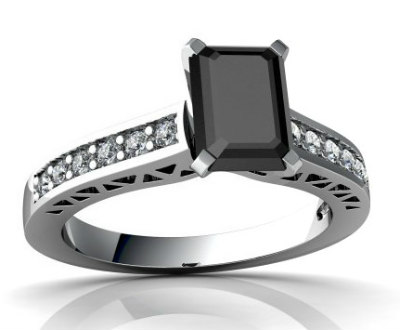 Onyx Emerald Cut Ring