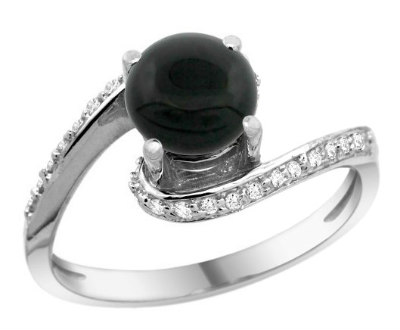 Onyx Swirl Design Ring
