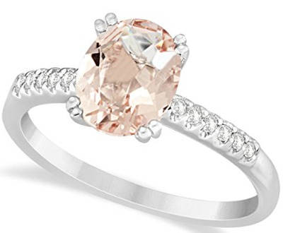 Oval Cut Morganite Gemstone Engagement Ring