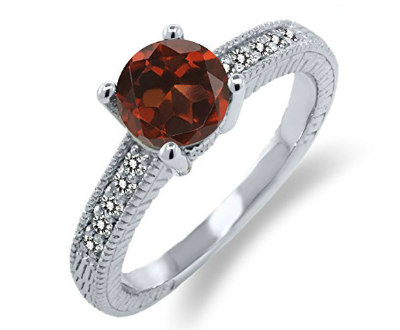 Red Garnet Engagement Ring