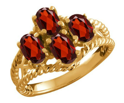 Red Garnet Oval Genuine Ring