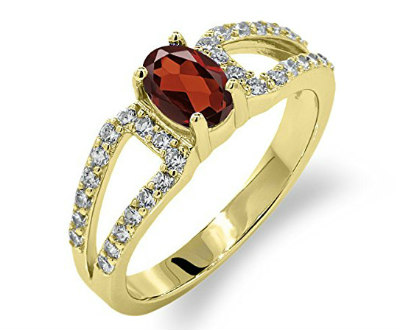 Red Garnet Oval Ring