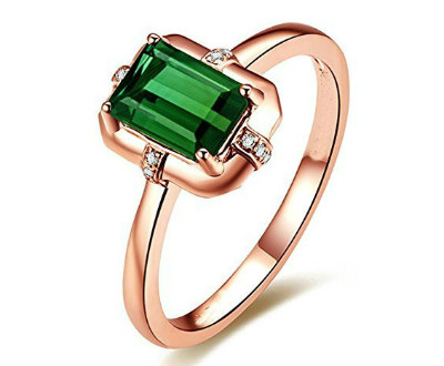 Rose Gold Emerald Designer Ring