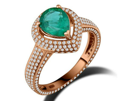 Rose Gold Emerald Wedding Ring