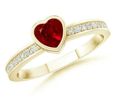 Ruby Solitaire Bezel Ring