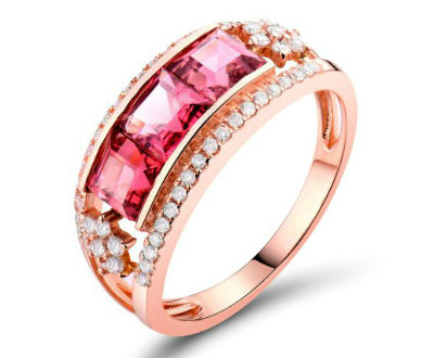 Tourmaline Diamond Wedding Ring
