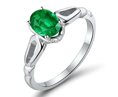 White Gold Emerald Purity Ring