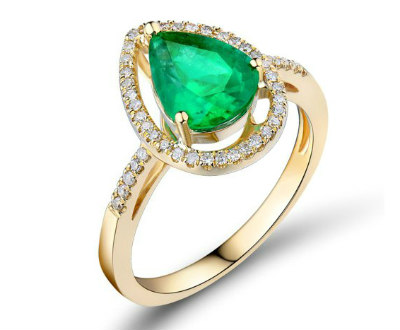 Yellow Gold Emerald 14K Colombia Ring