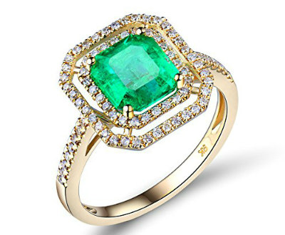 Yellow Gold Emerald 14Kt Wedding Ring