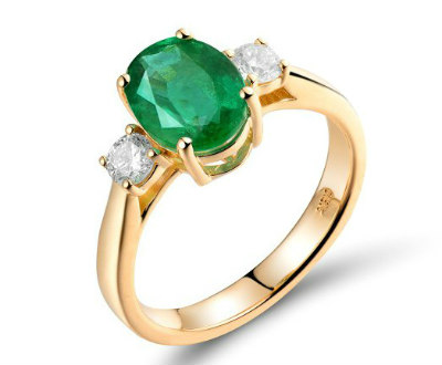 Yellow Gold Emerald Colombia Ring