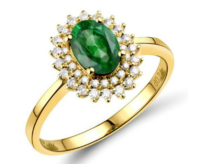 Yellow Gold Emerald Columbia Ring