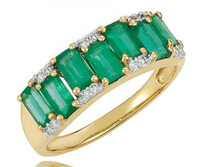 Yellow Gold Emerald Octagon Ring