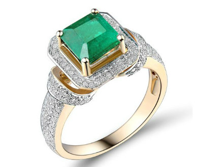 Yellow Gold Emerald Wedding Ring