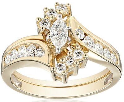 Yellow Gold Marquis Diamond Wedding Ring