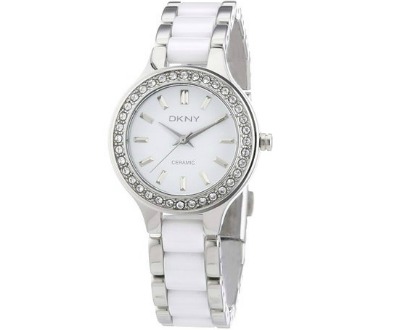 DKNY Ceramic Glitz White Dial Watch