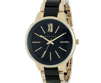 Gold-Tone and Black Dress Watch