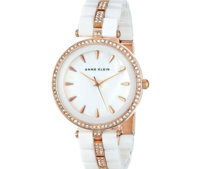Gold-Tone and White Ceramic Watch