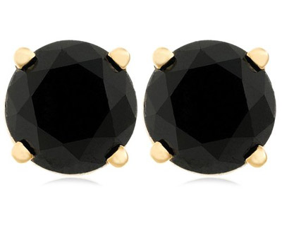 Gold Black Diamond Earrings