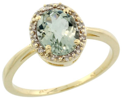 Green Amethyst Engagement Ring